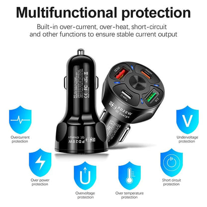 Round Dual USB Car Charger PD & QC3.0 Fast Charge by HitMyNeed