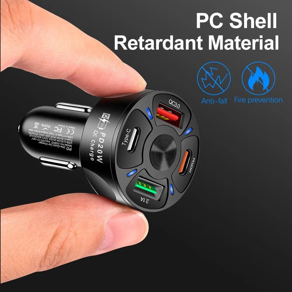 Round Dual USB Car Charger PD & QC3.0 Fast Charge by HitMyNeed