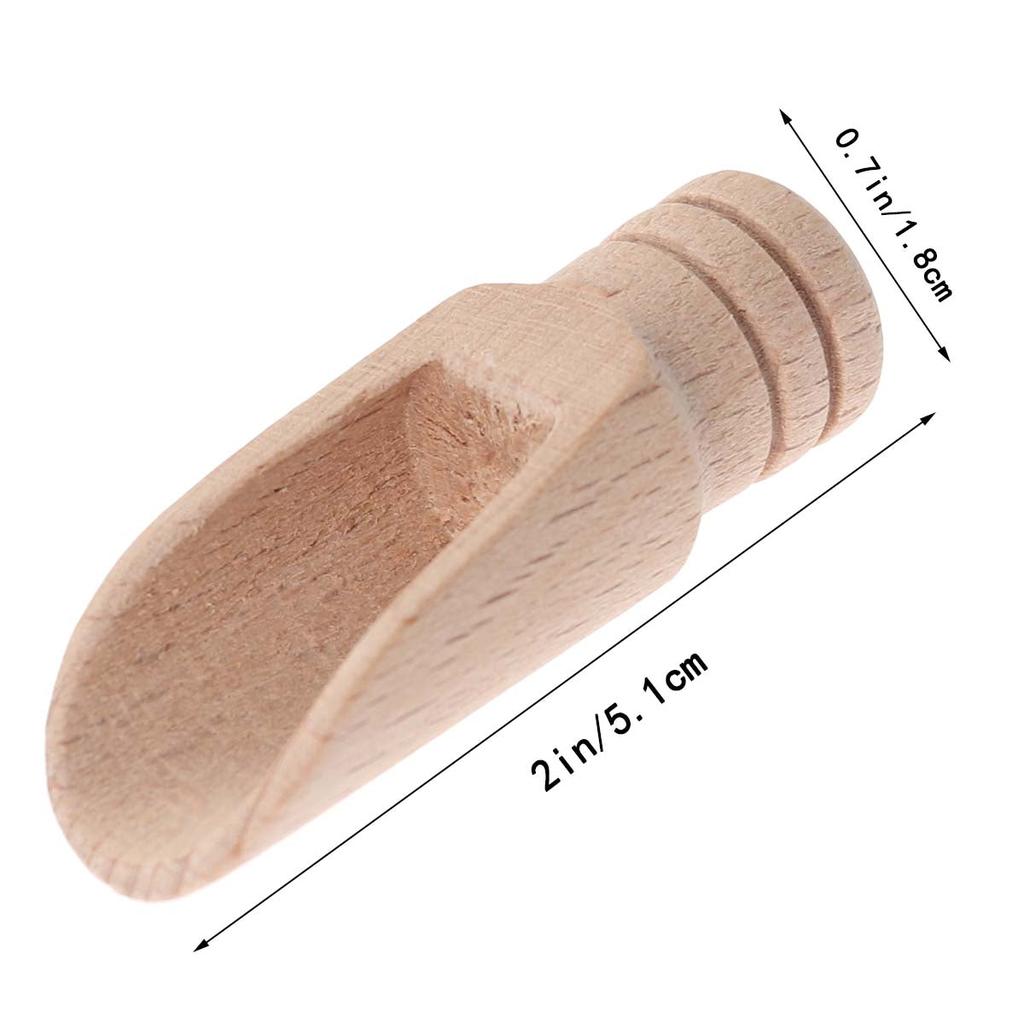 Round Handle Mini Wooden Scoops Set of 6 by HitMyNeed