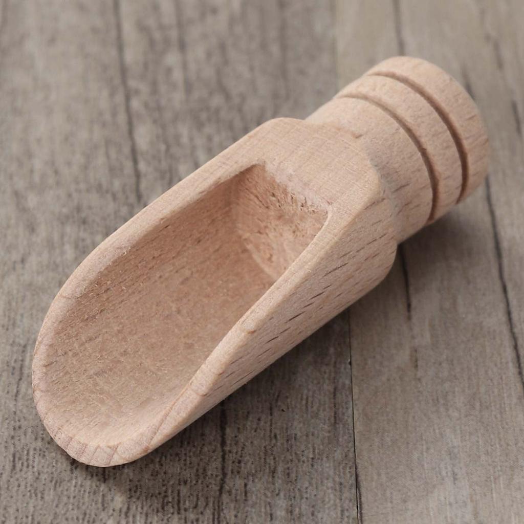 Round Handle Mini Wooden Scoops Set of 6 by HitMyNeed
