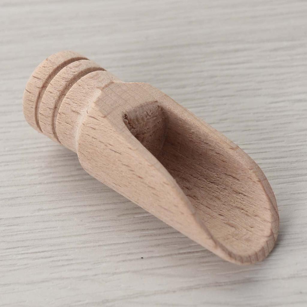 Round Handle Mini Wooden Scoops Set of 6 by HitMyNeed