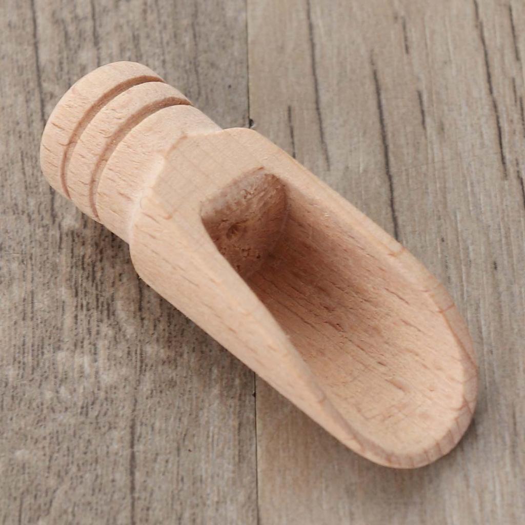 Round Handle Mini Wooden Scoops Set of 6 by HitMyNeed