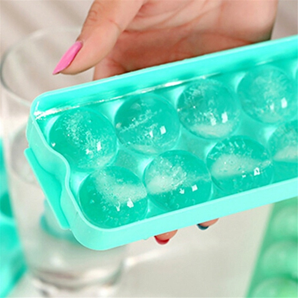 Round Ice Cube Maker Tray, 14 Sphere Mold by HitMyNeed