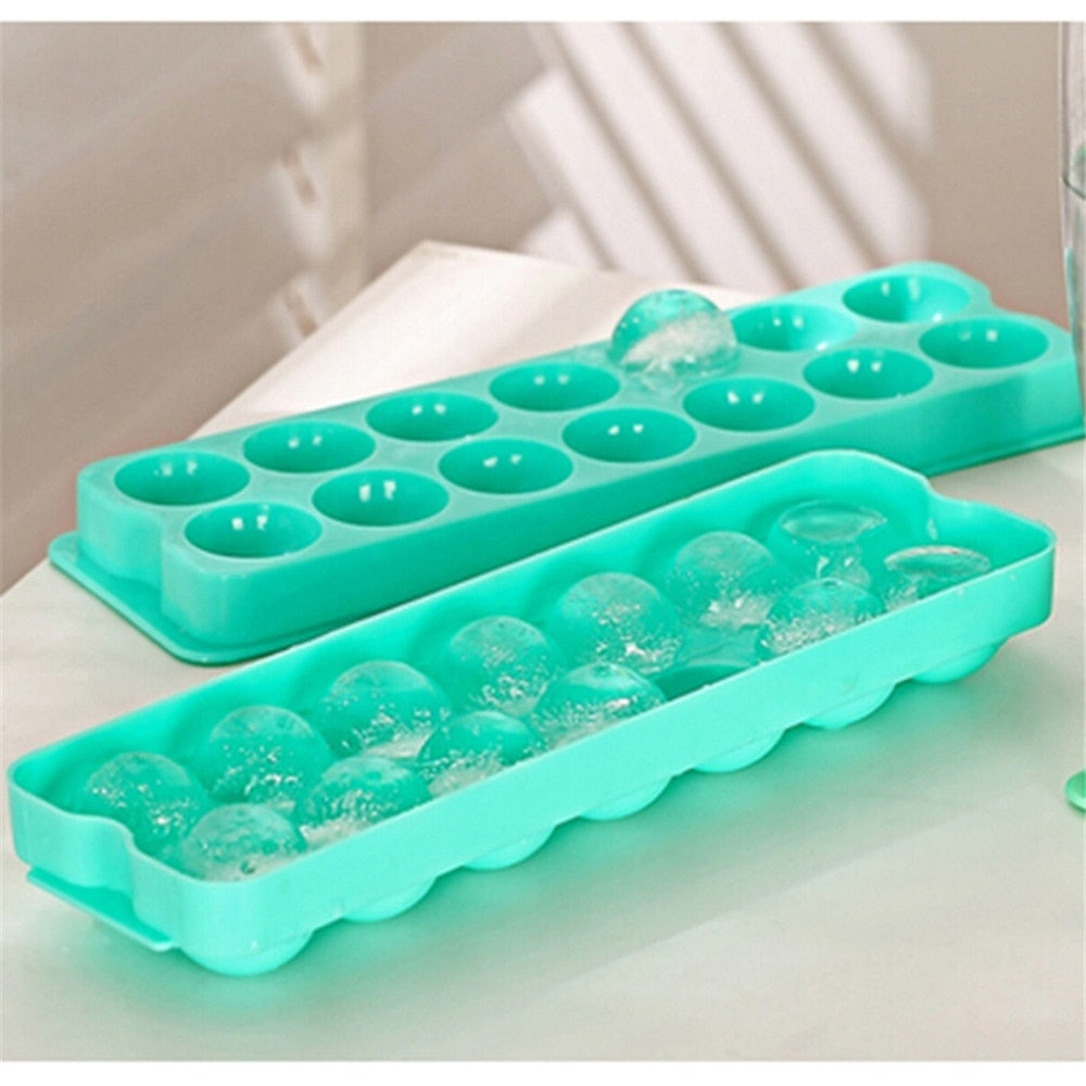 Round Ice Cube Maker Tray, 14 Sphere Mold by HitMyNeed