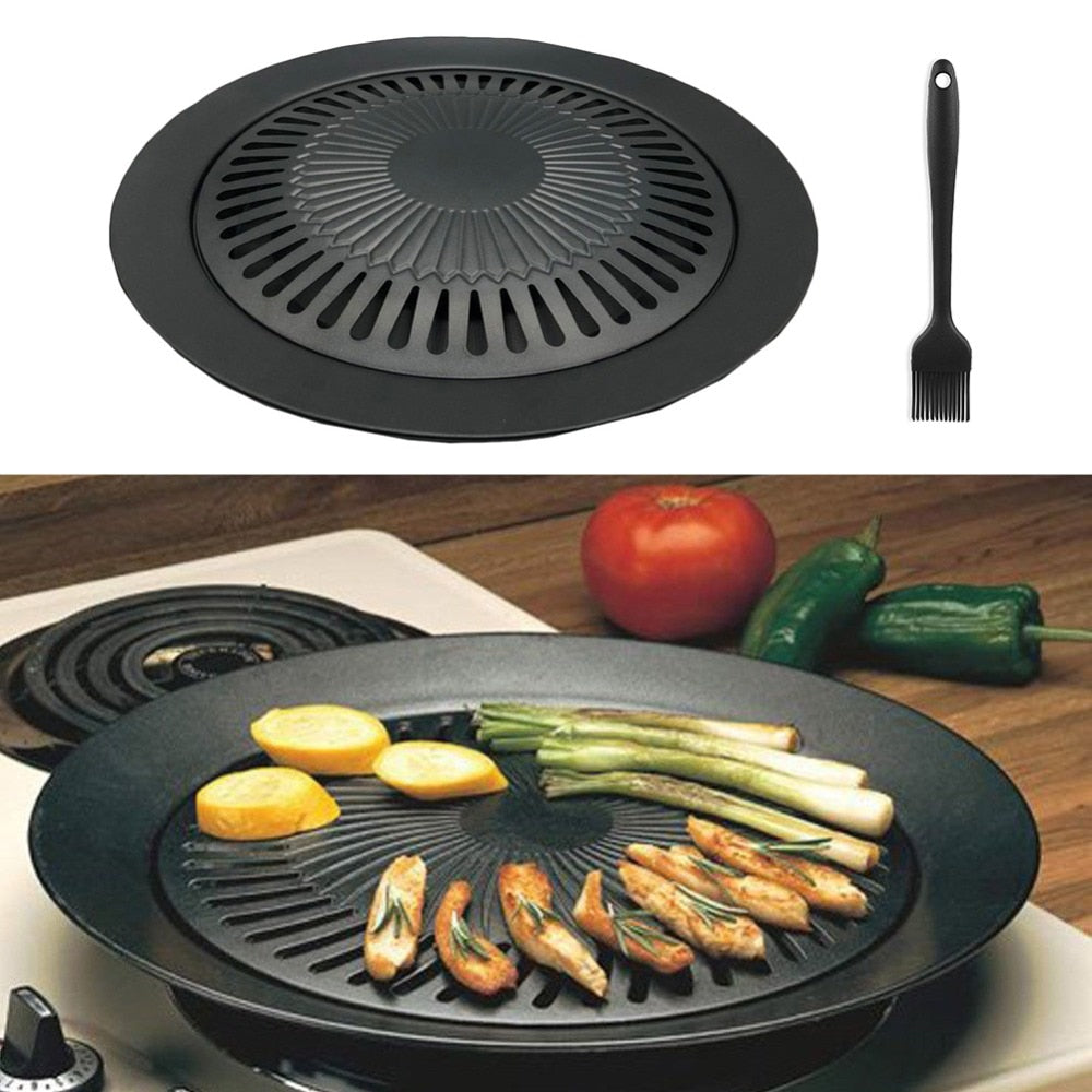 Round Korean BBQ Grill Plate with Holder 32cm by HitMyNeed