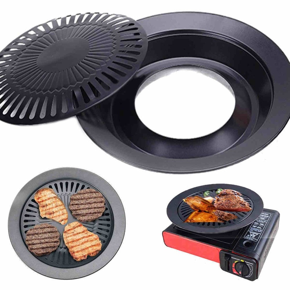 Round Korean BBQ Grill Plate with Holder 32cm by HitMyNeed