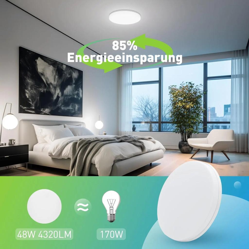 Round LED Ceiling Light for Modern Indoor Rooms by HitMyNeed