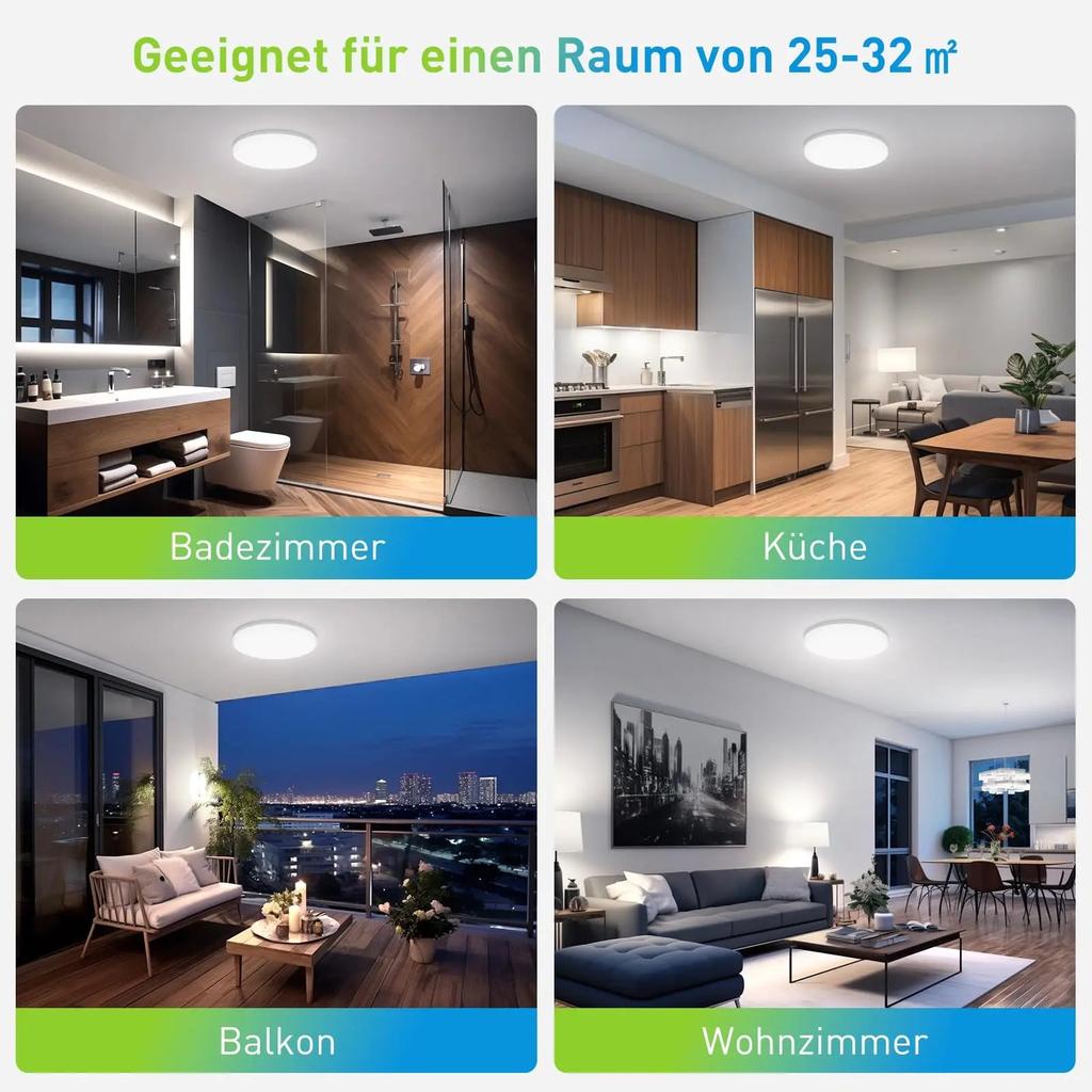 Round LED Ceiling Light for Modern Indoor Rooms by HitMyNeed