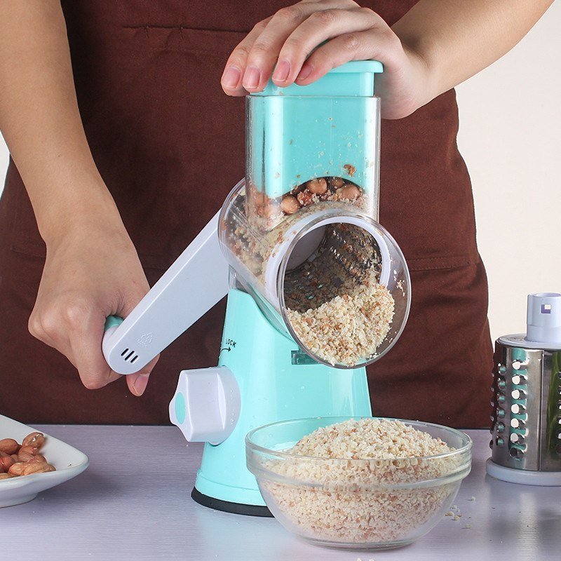 Round Mandoline Slicer with 3 Stainless Steel Blades by HitMyNeed