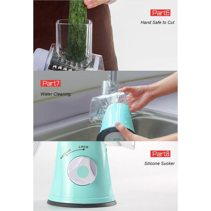 Round Mandoline Slicer with 3 Stainless Steel Blades by HitMyNeed