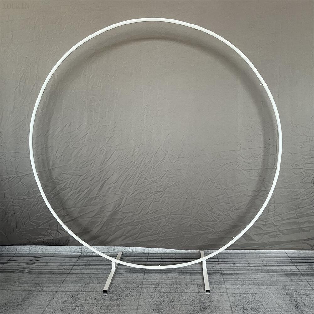 Round Metal Balloon Arch Stand for Event Backdrops 2-2m86-6in white by HitMyNeed