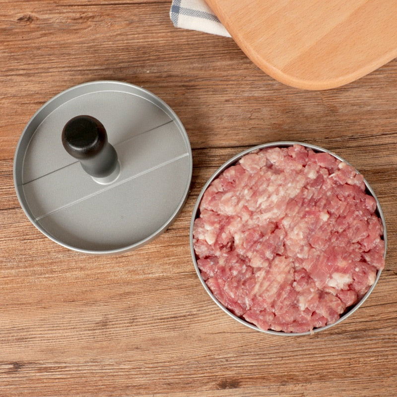 Round Metal Burger Patty Mold with Non-Stick Surface by HitMyNeed