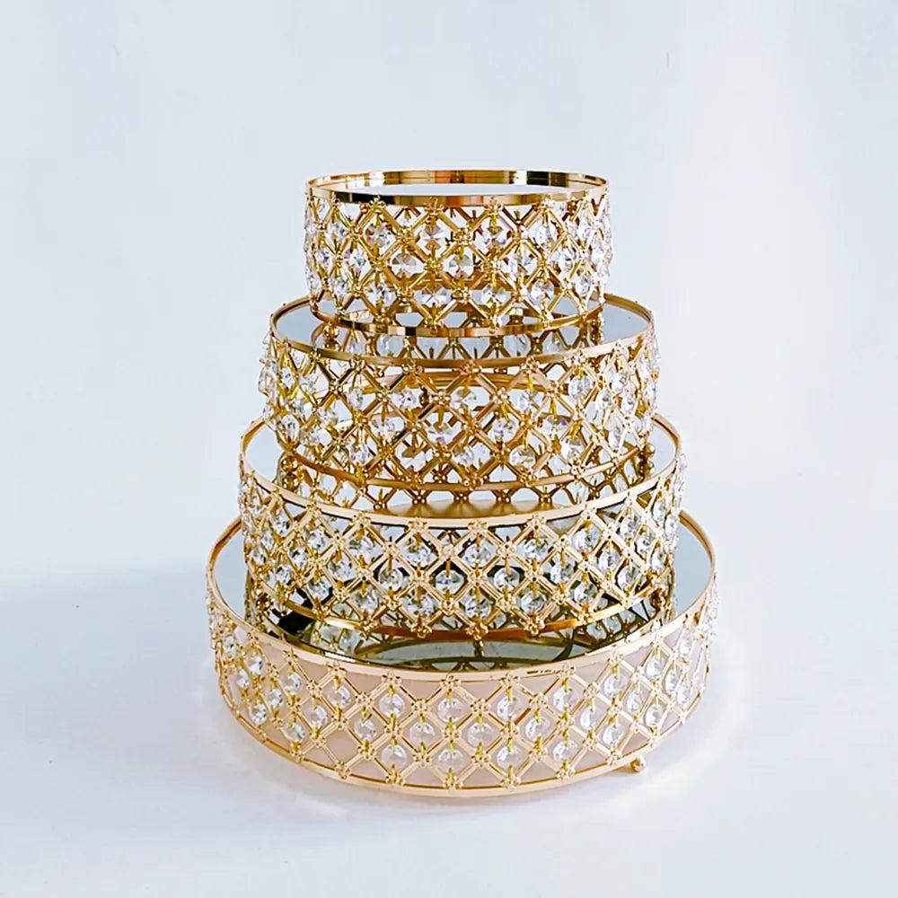 Round Metal Mirror Cake Stand for Dessert Displays gold 25cm by HitMyNeed