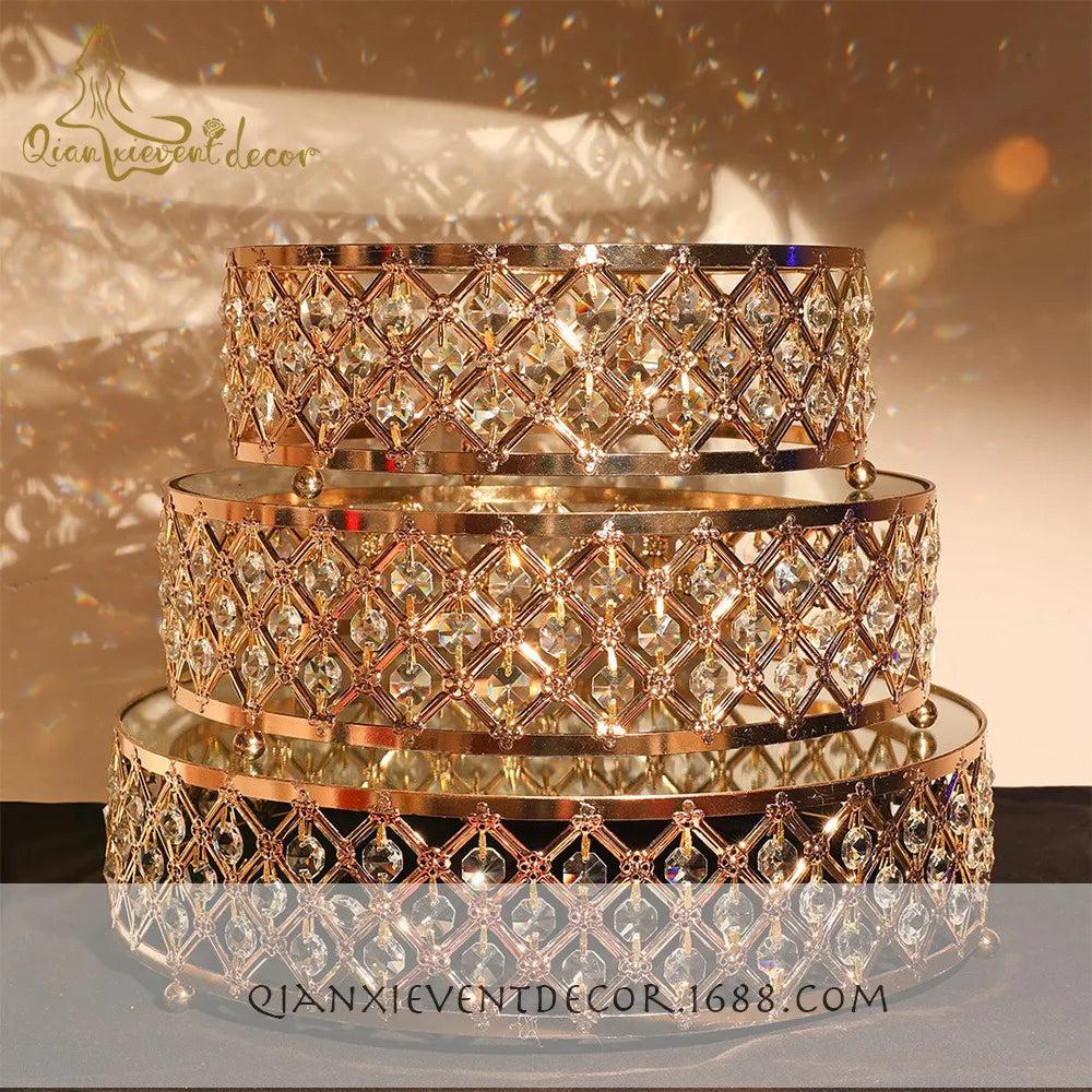 Round Metal Mirror Cake Stand for Dessert Displays gold 30cm by HitMyNeed