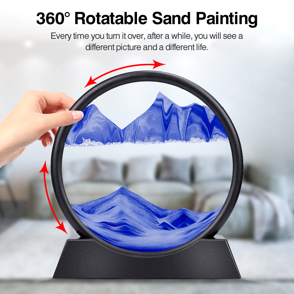 Round Moving Sand Art Glass Deep Sea Sandscape by HitMyNeed