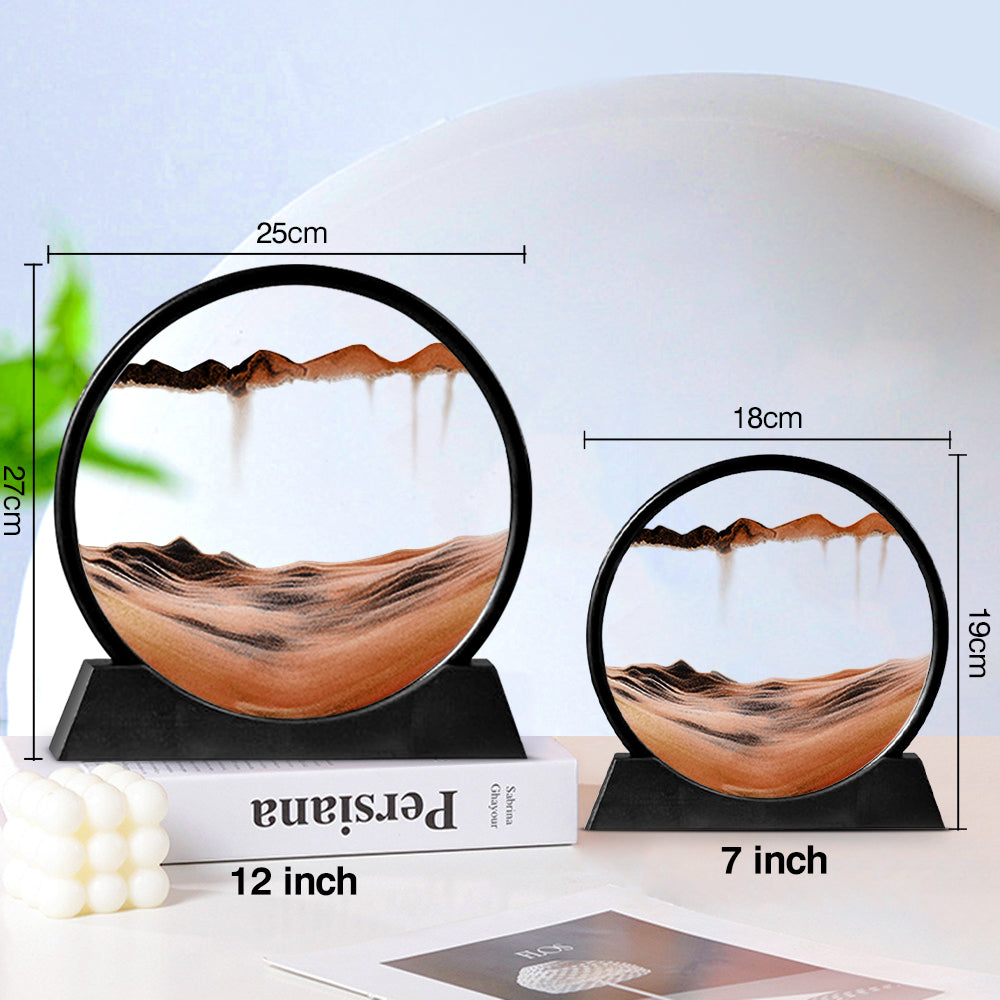 Round Moving Sand Art Glass Deep Sea Sandscape by HitMyNeed
