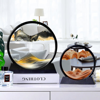 Round Moving Sand Art Glass Deep Sea Sandscape by HitMyNeed