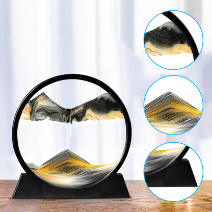 Round Moving Sand Art Glass Deep Sea Sandscape by HitMyNeed