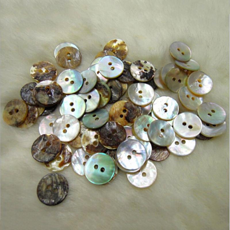 Round Natural Seashell Buttons 10mm (100 Pack) by HitMyNeed