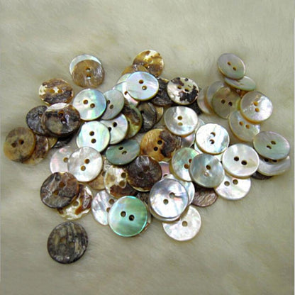 Round Natural Seashell Buttons 10mm (100 Pack) by HitMyNeed