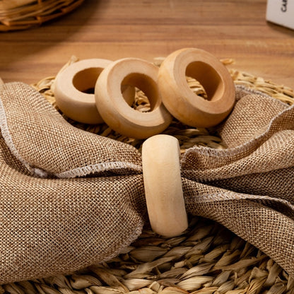 Round Natural Wood Napkin Rings Set of 10 by HitMyNeed