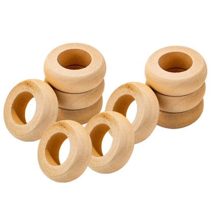 Round Natural Wood Napkin Rings Set of 10 by HitMyNeed