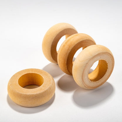 Round Natural Wood Napkin Rings Set of 10 by HitMyNeed