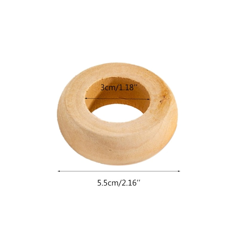 Round Natural Wood Napkin Rings Set of 10 by HitMyNeed