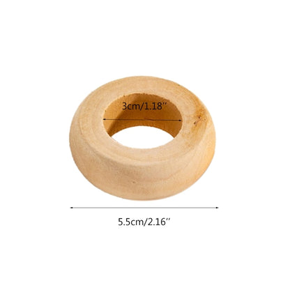 Round Natural Wood Napkin Rings Set of 10 by HitMyNeed