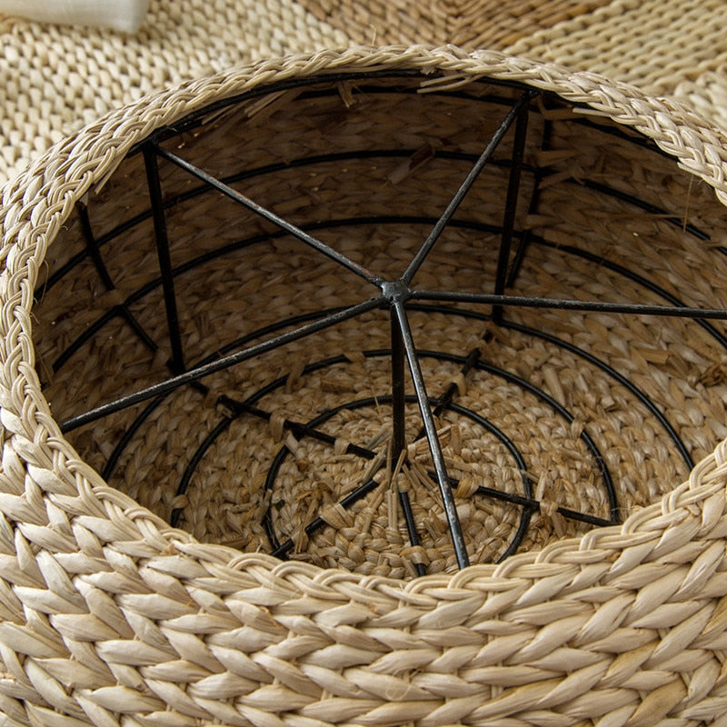 Round Rattan Floor Cushion, 40 x 16 cm by HitMyNeed