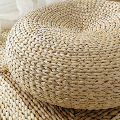Round Rattan Floor Cushion, 40 x 16 cm by HitMyNeed