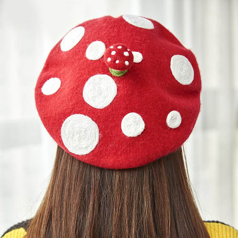 Round Red Felt Mushroom Hat Costume Accessory by HitMyNeed