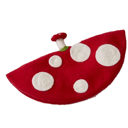 Round Red Felt Mushroom Hat Costume Accessory by HitMyNeed