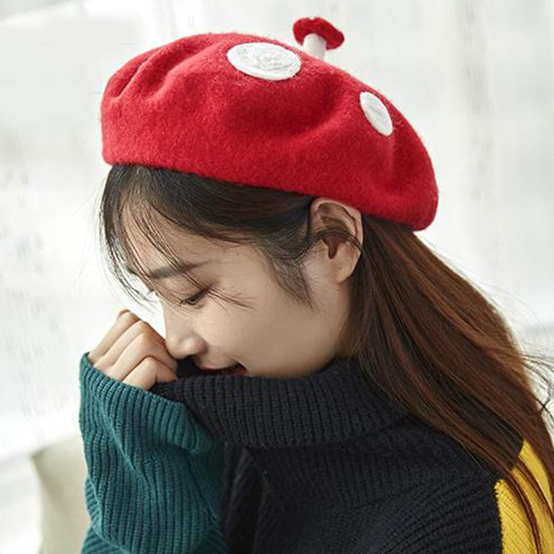 Round Red Felt Mushroom Hat Costume Accessory by HitMyNeed