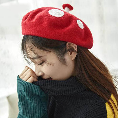 Round Red Felt Mushroom Hat Costume Accessory by HitMyNeed