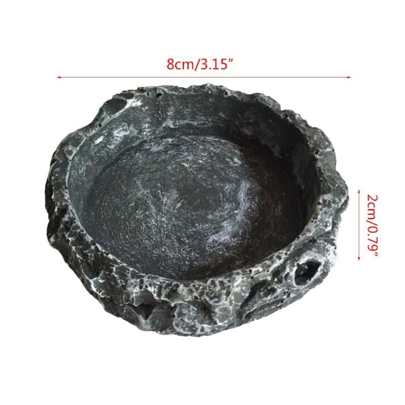 Round Resin Reptile Food Bowl 8cm by HitMyNeed