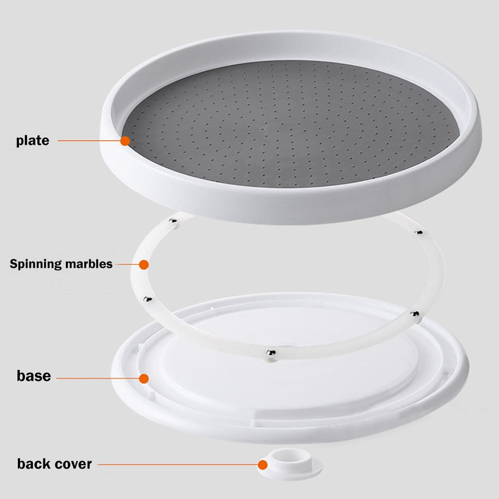 Round Rotating Condiment Tray Double Layer Organizer by HitMyNeed
