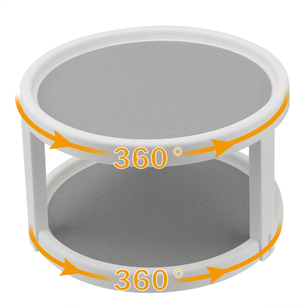 Round Rotating Condiment Tray Double Layer Organizer by HitMyNeed
