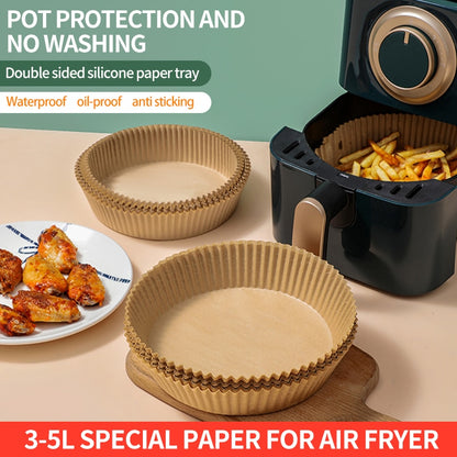 Round Silicone Air Fryer Paper Liners 20cm (50 Pack) by HitMyNeed