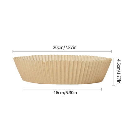 Round Silicone Air Fryer Paper Liners 20cm (50 Pack) by HitMyNeed