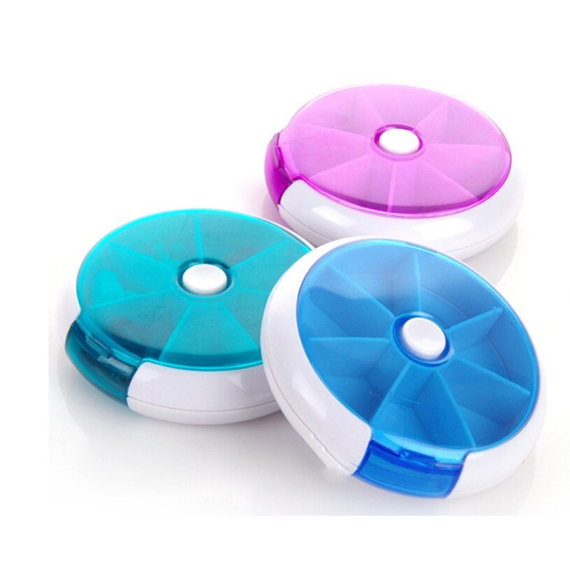 Round Weekly Pill Organizer with 7 Compartments by HitMyNeed