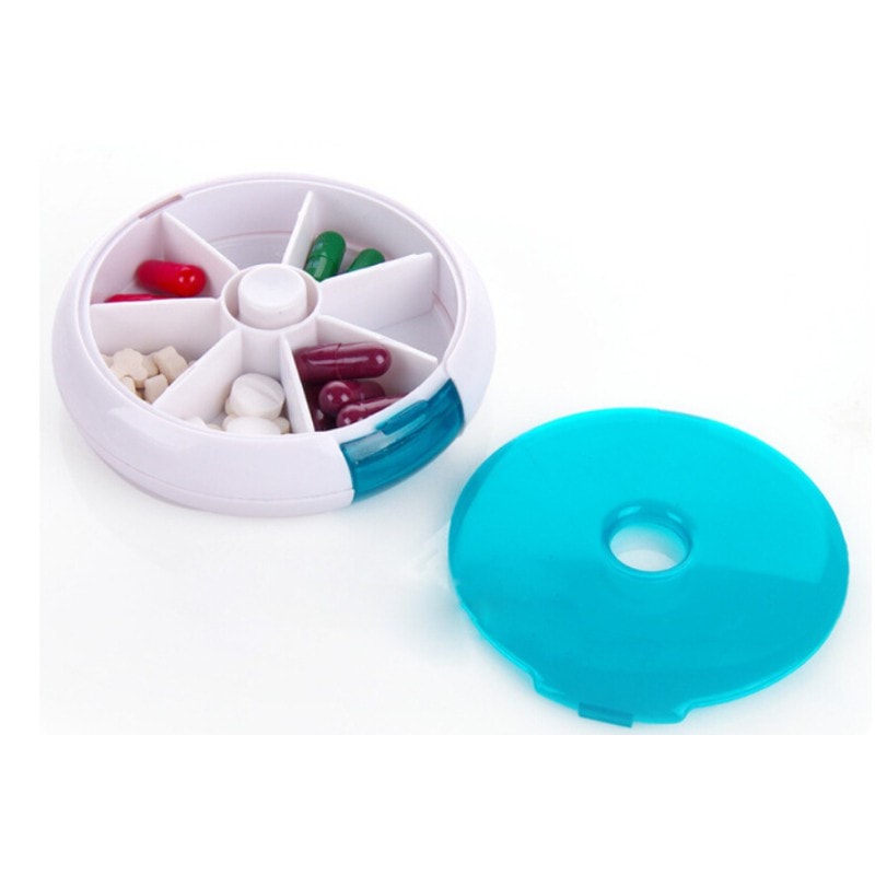 Round Weekly Pill Organizer with 7 Compartments by HitMyNeed