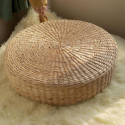 Round Wicker Floor Cushion Pillow, 40 cm by HitMyNeed