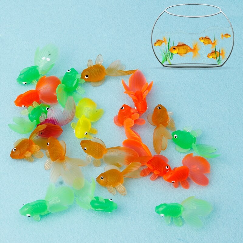 Rubber Fake Goldfish Toys, 20 Pack by HitMyNeed