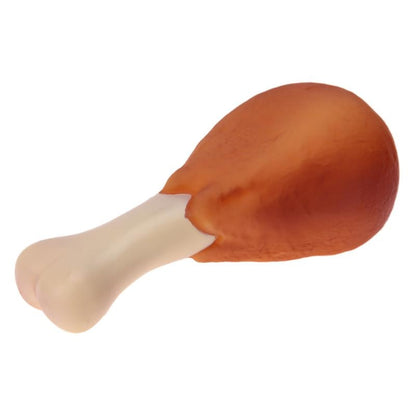 Rubber Squeaky Chicken Leg Dog Chew Toy by HitMyNeed