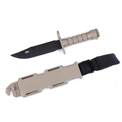 Rubber Training Knife with Sheath - Flexible Dagger Prop desert by HitMyNeed