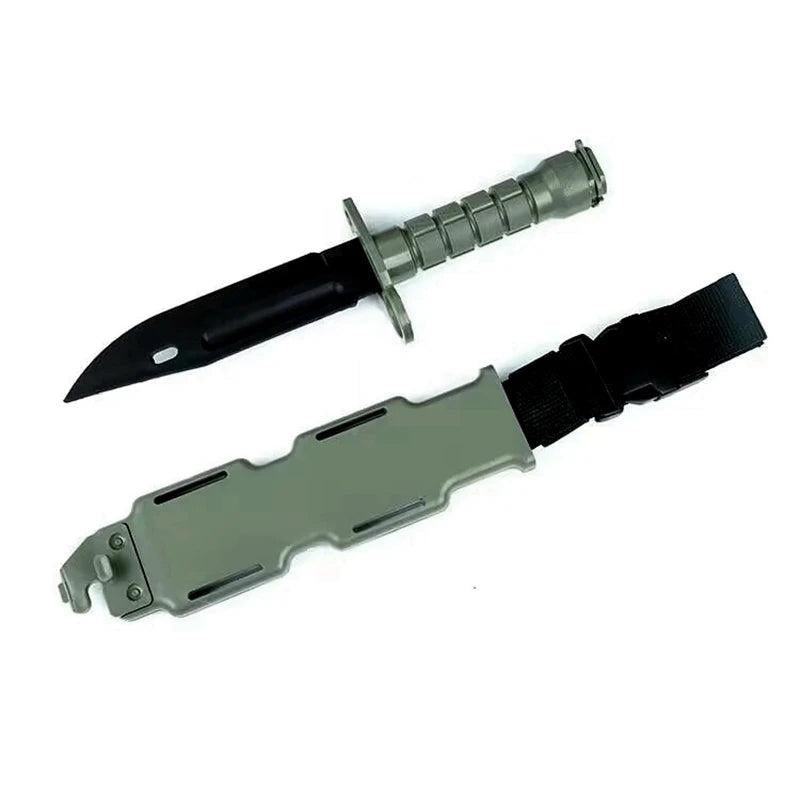Rubber Training Knife with Sheath - Flexible Dagger Prop foliage-green by HitMyNeed