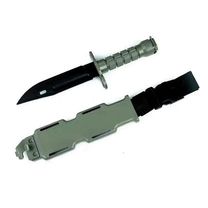 Rubber Training Knife with Sheath - Flexible Dagger Prop foliage-green by HitMyNeed