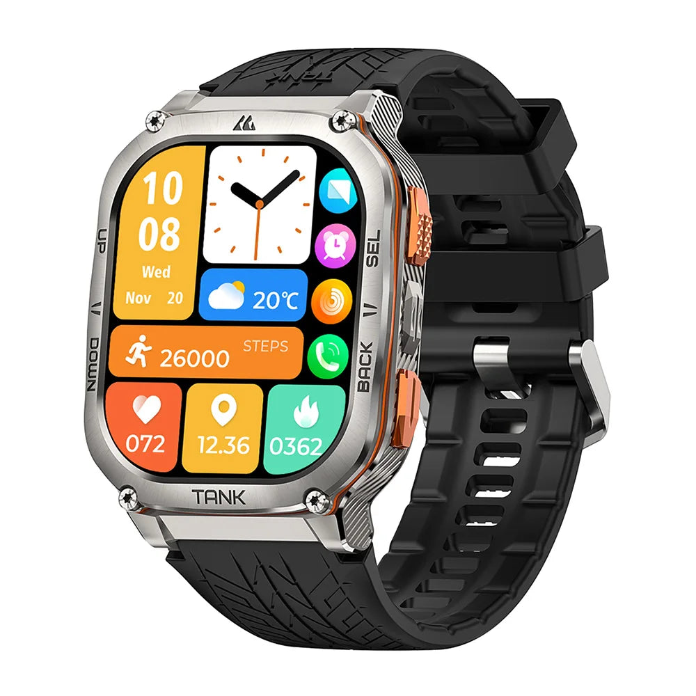 Rugged GPS Smartwatch with AMOLED AOD Display silver by HitMyNeed
