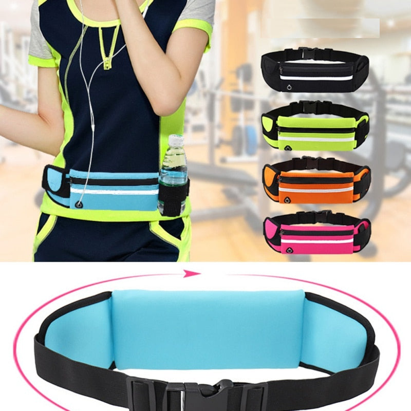 Running Belt Bag with Bottle Holder & Key Pocket by HitMyNeed